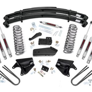 Rough Country 4 Inch Lift Kit Quad Front Shocks Rear Springs Ford Bronco 4WD (80-96)