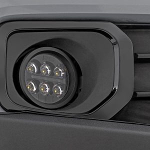 Rough Country LED Fog Light Kit 3.5 Inch Round Black Series Amber DRL Toyota Tacoma (16-23)