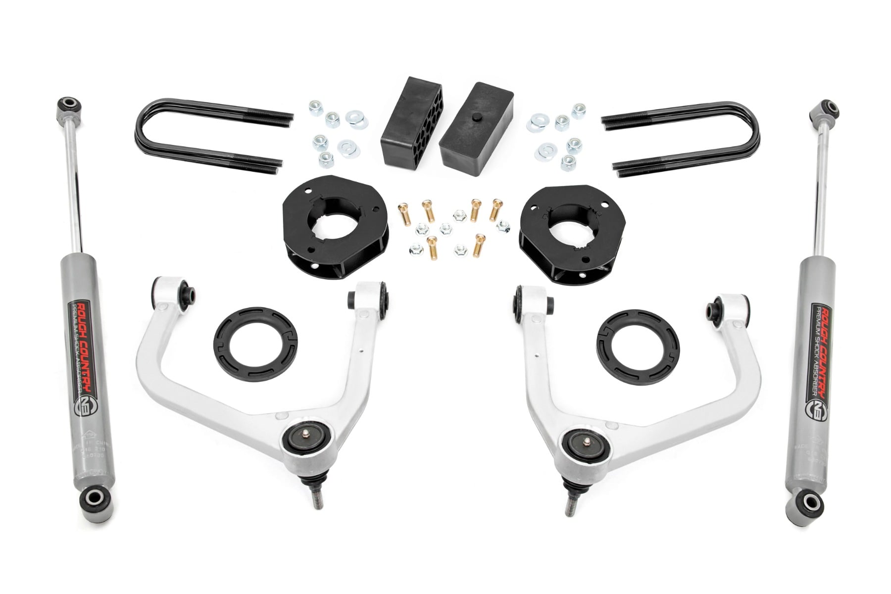 Rough Country 3.5 Inch Lift Kit Mono Leaf Rear GMC Sierra 1500 2WD/4WD (2019-2024)
