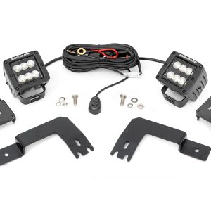 Rough Country LED Light Under Bed Mount 2″ Black Pair Flood Polaris XPEDITION ADV 5