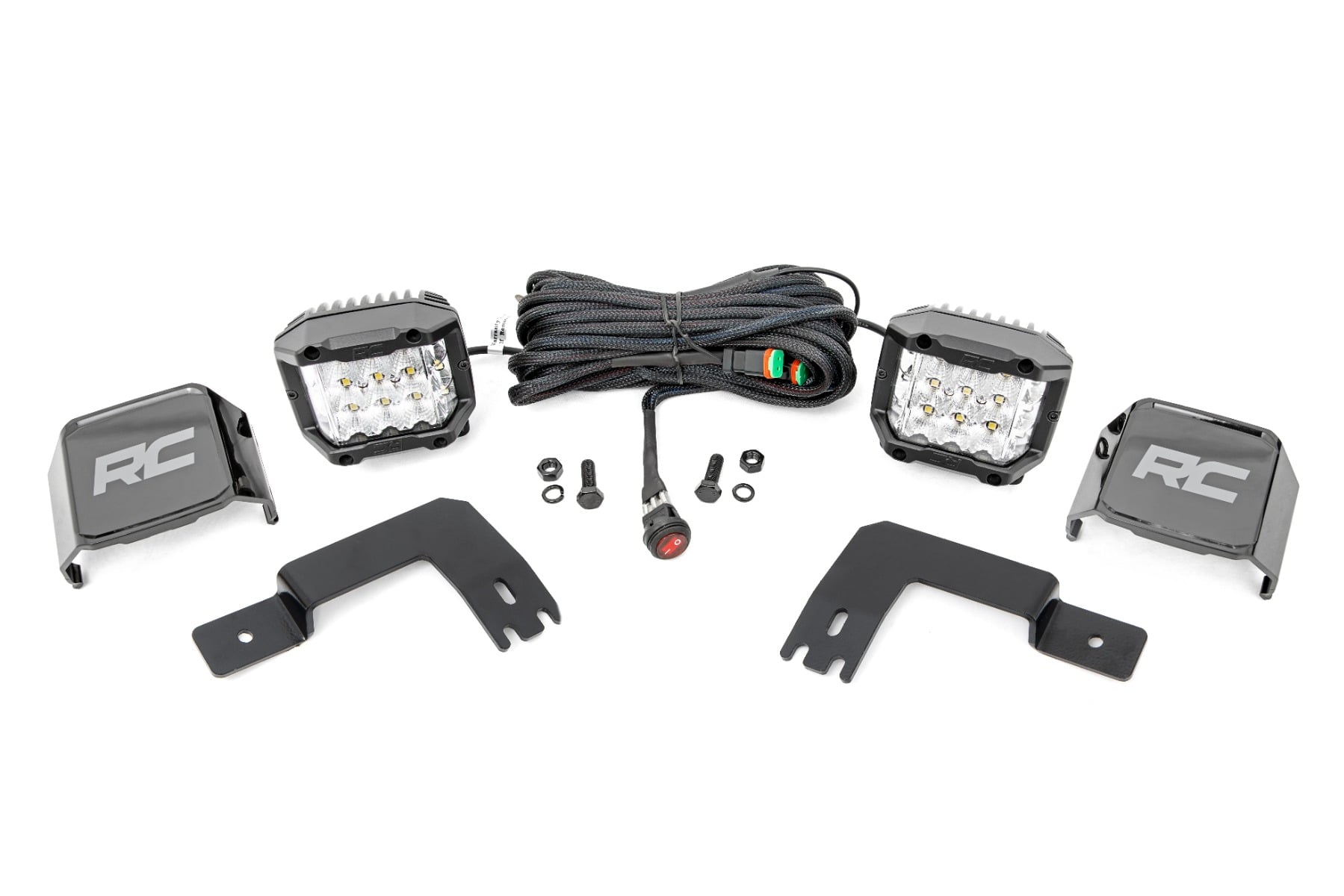 Rough Country LED Light Under Bed Mount 3″ Chrome Pair Wide Angle Polaris XPEDITION ADV 5