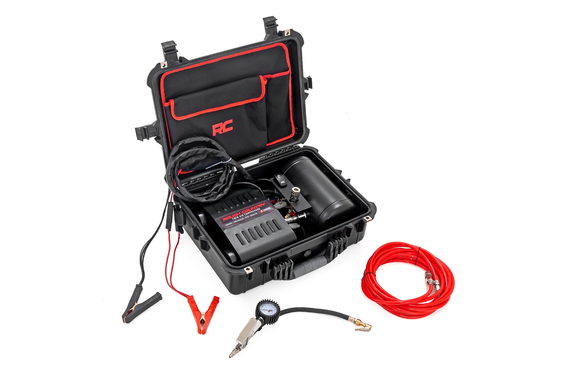 Rough Country Portable Twin Motor Air Compressor w/Carry Case 12 Volt 150PSI 6.16 CFM