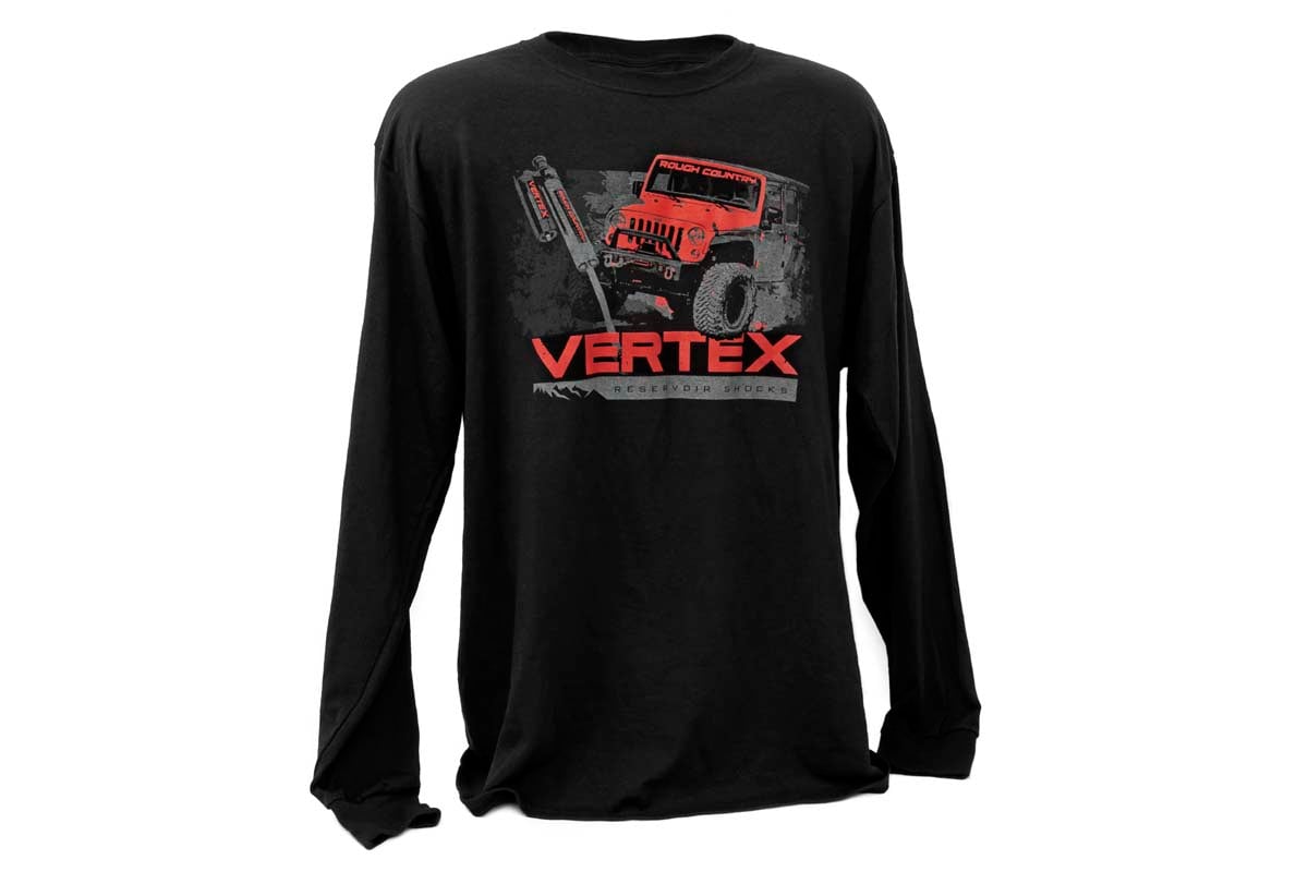 Rough Country T-Shirt Long Sleeve Vertex Black SM
