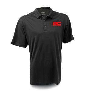 Rough Country Polo Rough Country Logo Black Moisture Wicking Size Large