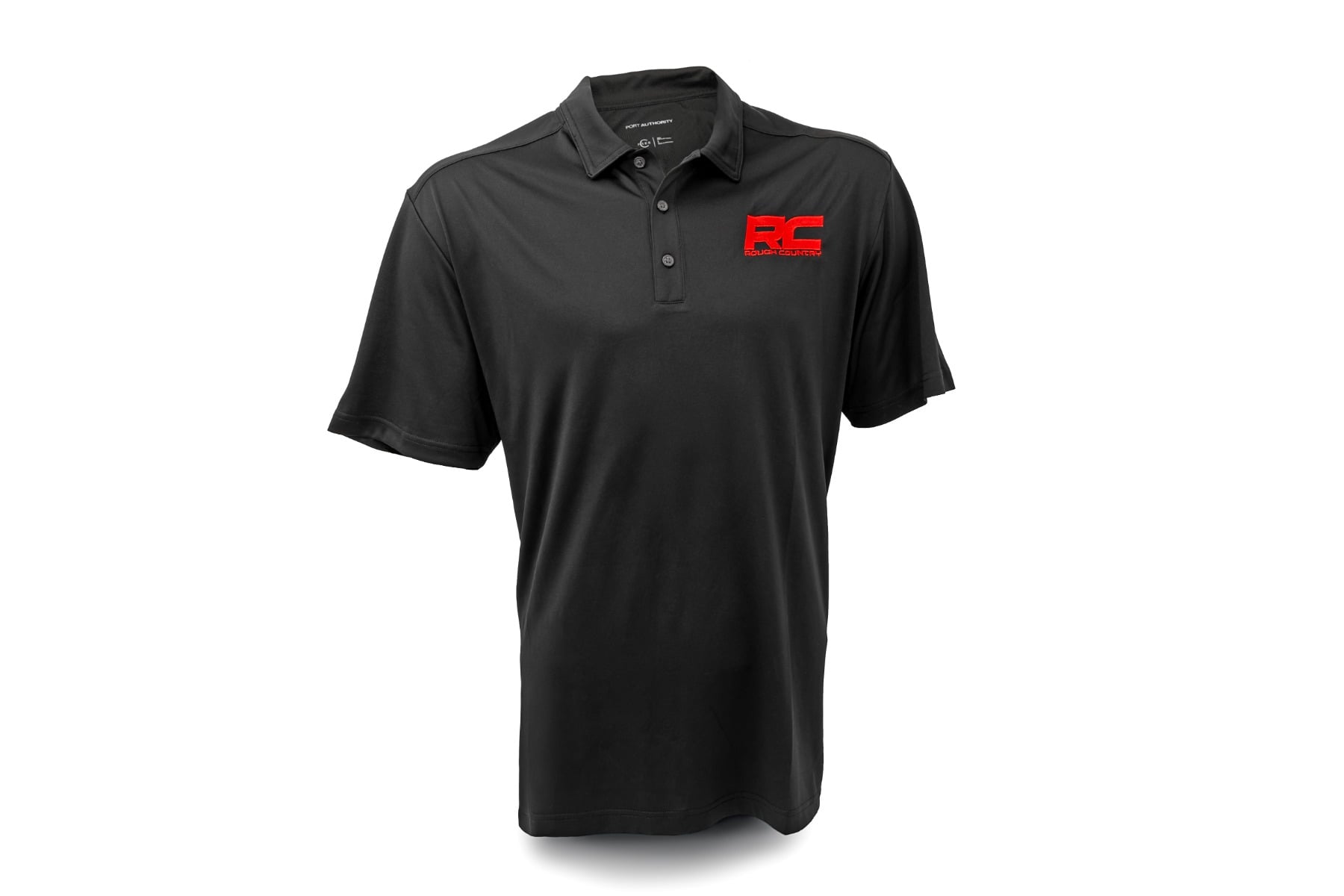 Rough Country Polo Rough Country Logo Black Moisture Wicking Size XL