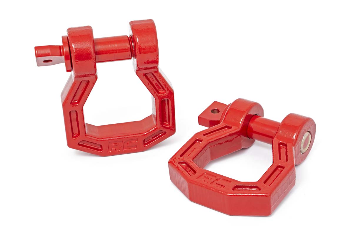 Rough Country D-Ring Forged Pair Red