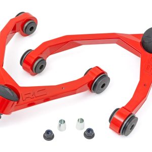 Rough Country Red Forged Upper Control Arms 2.5-3.5 Inch Lift Chevy/GMC 1500 Truck & SUV (07-18 & Classic)