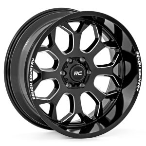 Rough Country 96 Series Wheel One-Piece Gloss Black 20x10 8x180 -19mm