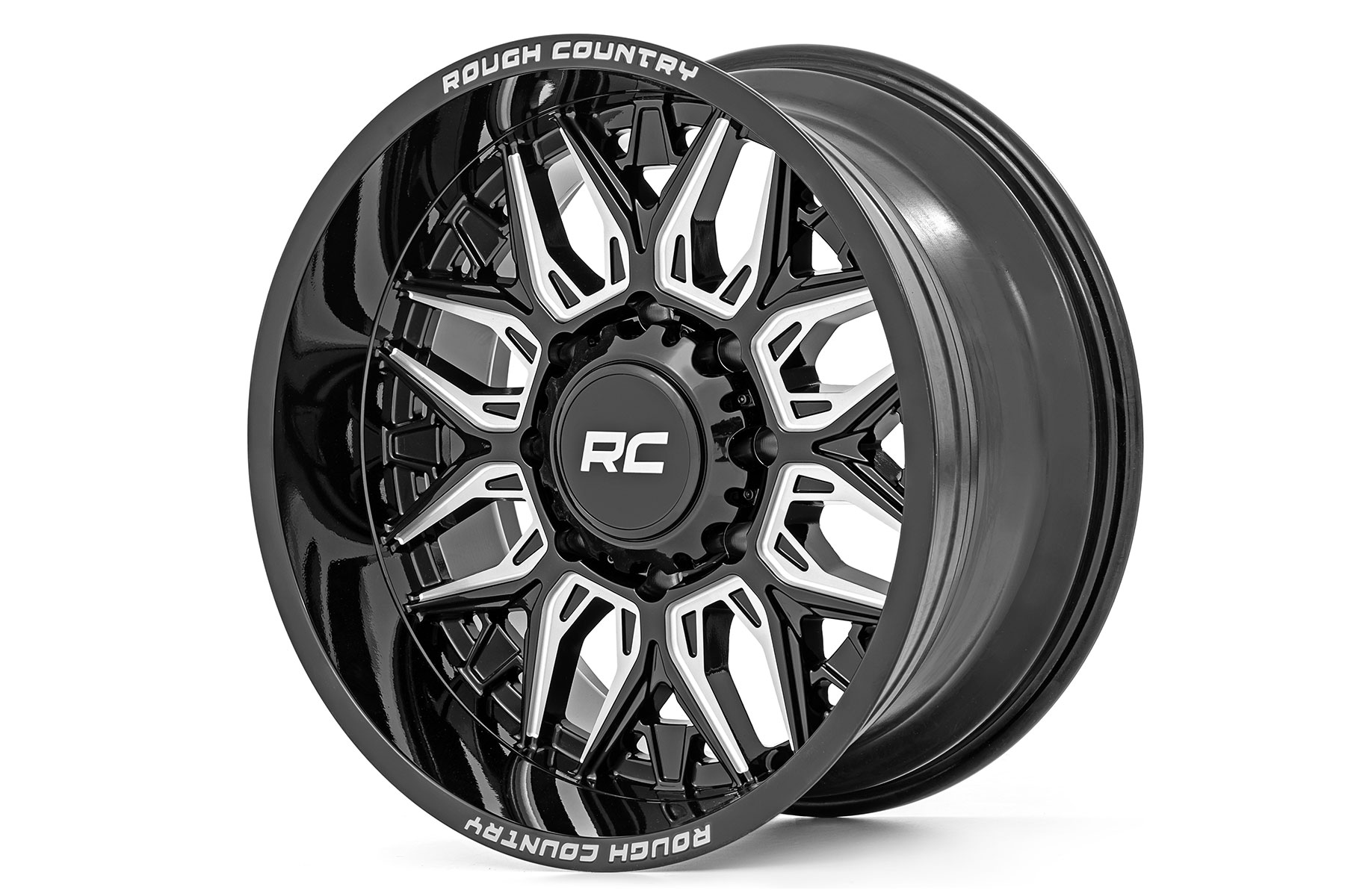 Rough Country 86 Series Wheel One-Piece Gloss Black 20x10 8x6.5 -19mm
