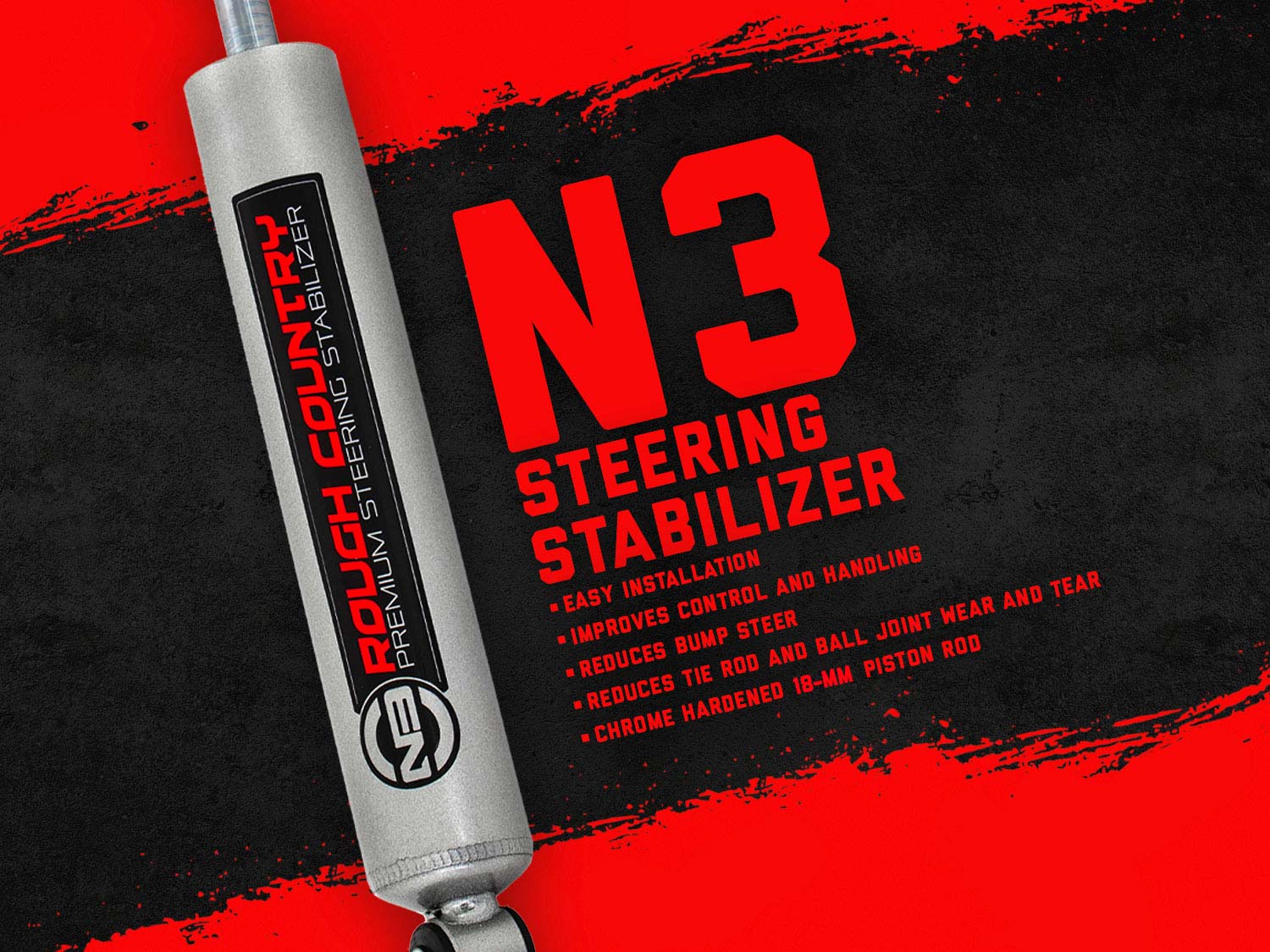 Rough Country N3 Steering Stabilizer Ford Bronco/F-100/F-150 4WD (1970-1979)