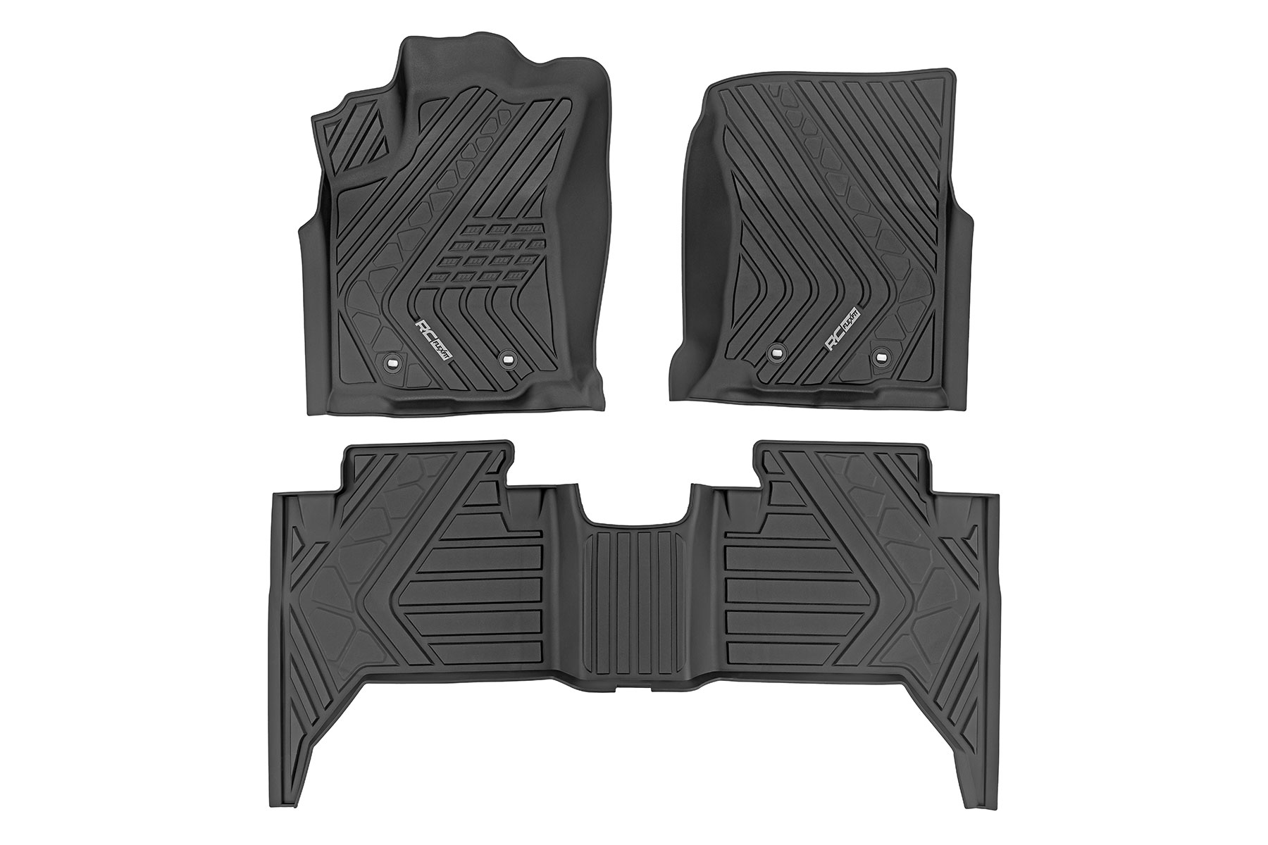 Rough Country Flex-Fit Floor Mats Front and Rear Toyota Tacoma 2WD/4WD (2016-2023)