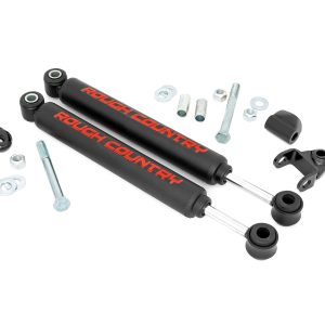 Rough Country Dual Steering Stabilizer 2.5-6.5 Inch Lift Jeep Comanche MJ/Wrangler TJ/Wrangler Unlimited