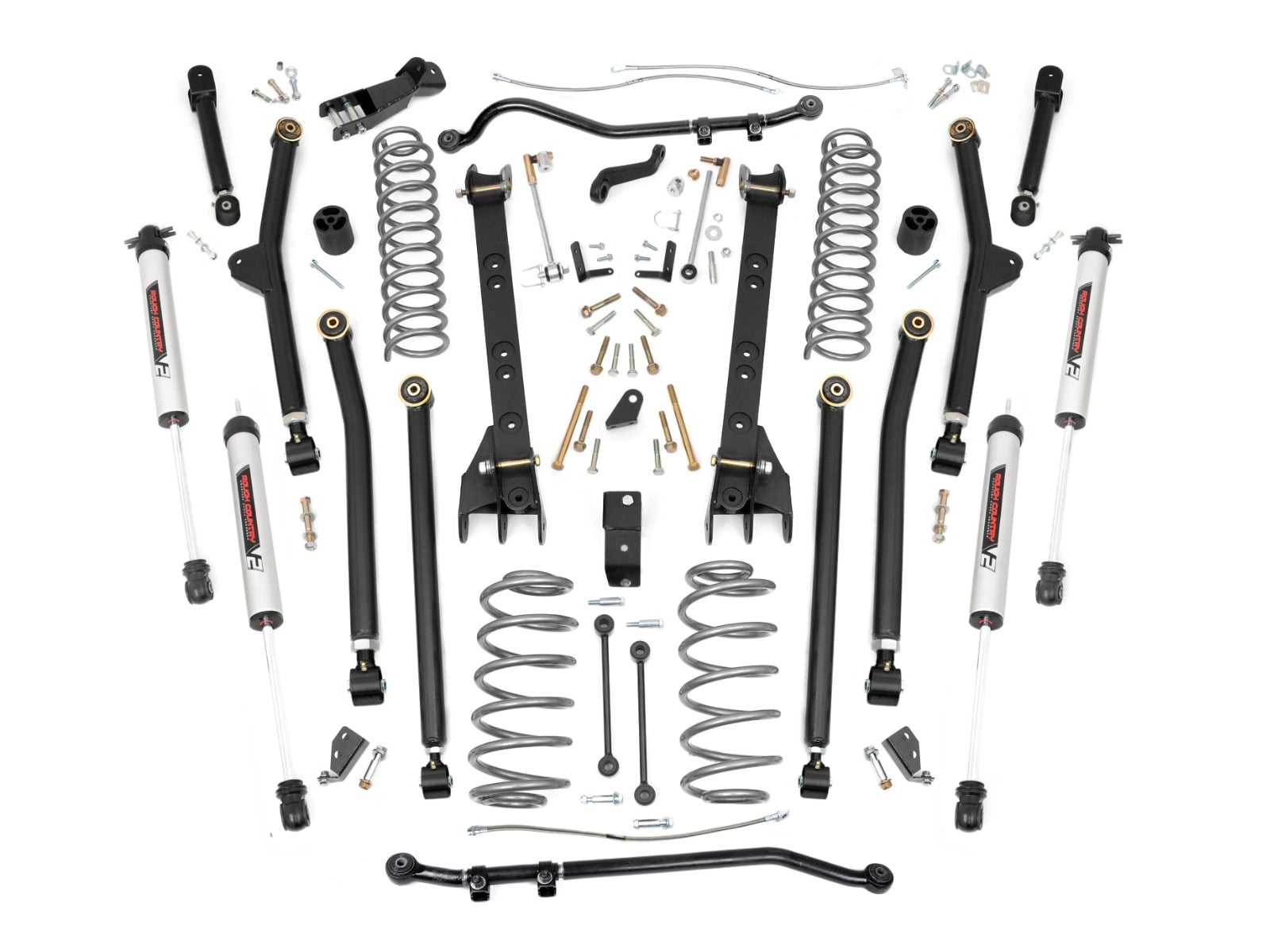 Rough Country 6 Inch Lift Kit Long Arm V2 Jeep Wrangler TJ 4WD (1997-2006)