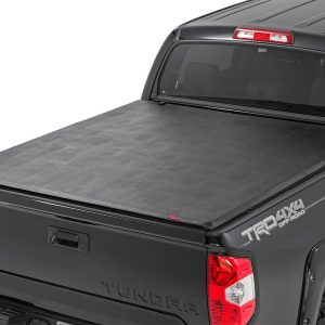 Rough Country Soft Tri-Fold Bed Cover With & W/O OE Rails 6’7″ Bed Toyota Tundra (07-21)