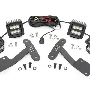 Rough Country LED Light Kit Ditch Mount Dual 2″ Black Pairs Spot/Flood Toyota Tundra (14-21)