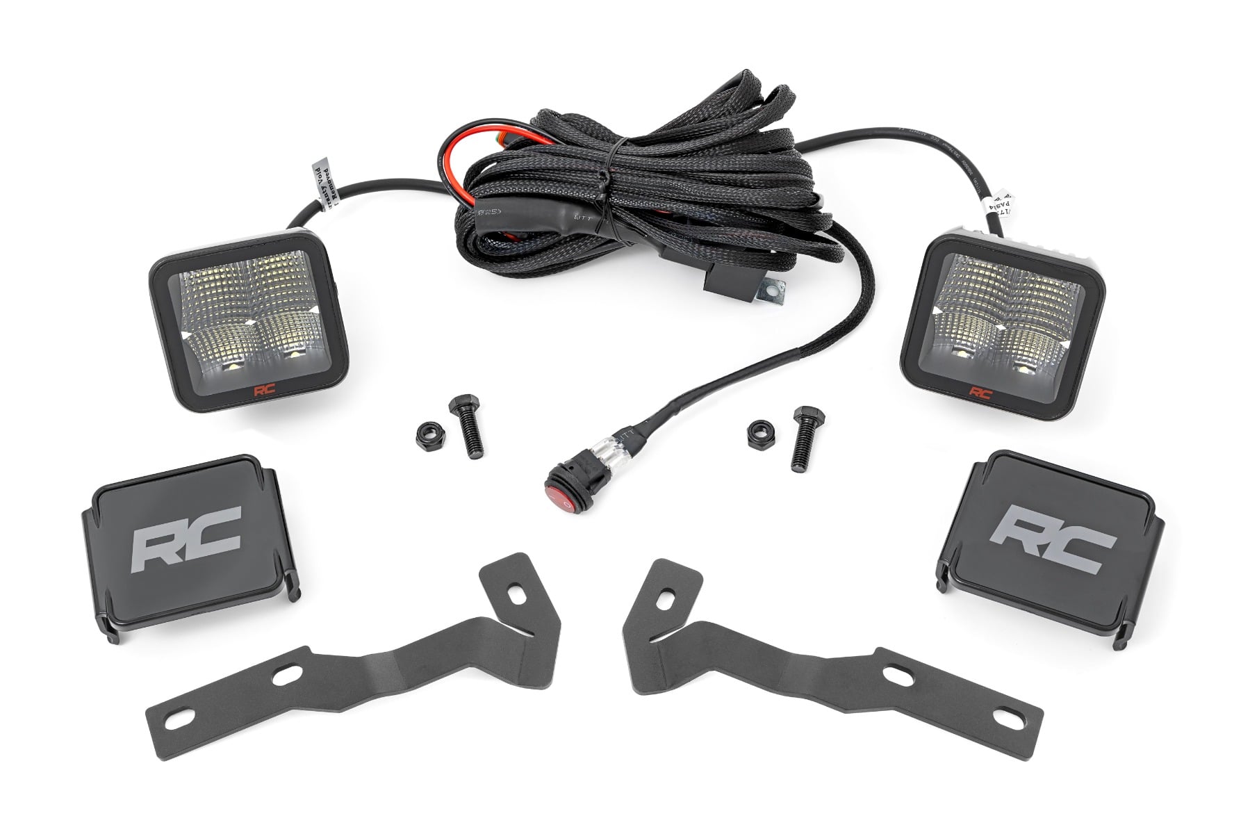 Rough Country LED Light Kit Ditch Mount 2″ Spectrum Pair Spot Toyota Tacoma (16-23)