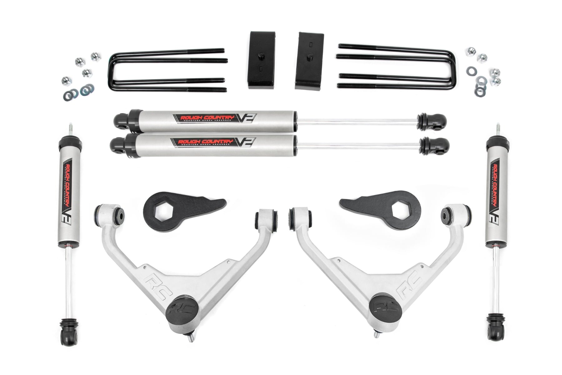 Rough Country 3 Inch Lift Kit FT Code V2 Chevy/GMC 2500HD/3500HD/Suburban 2500/Yukon XL 2500 (01-10)