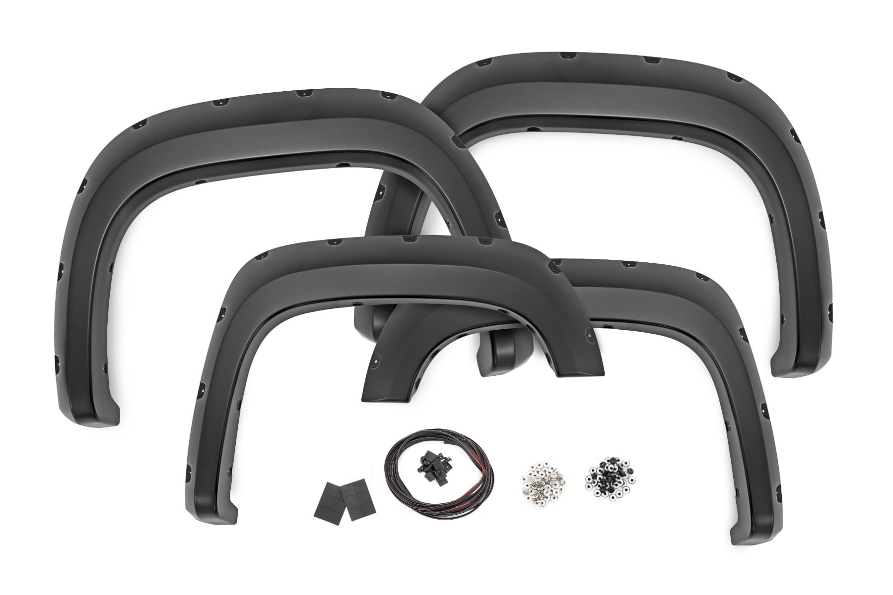 Rough Country Pocket Fender Flares 5’9″ Bed 46 Stealth Gray GMC Sierra 1500 (07-13)