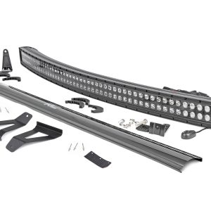 Rough Country LED Light Kit Windshield Mount 50″ BLK Dual Row Jeep Cherokee XJ (84-01)
