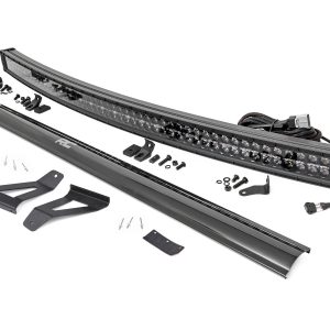 Rough Country LED Light Kit Windshield Mount 50″ BLK Dual Row White DRL Jeep Cherokee XJ (84-01)