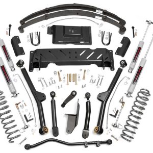 Rough Country 4.5 Inch Lift Kit Long Arm RR Leafs NP242 Jeep Cherokee XJ 4WD (84-01)