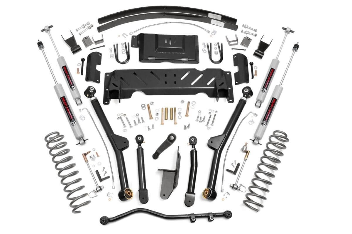 Rough Country 4.5 Inch Lift Kit Long Arm RR AAL NP231 Jeep Cherokee XJ 4WD (84-01)