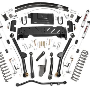 Rough Country 4.5 Inch Lift Kit Long Arm AAL NP242 V2 Jeep Cherokee XJ 4WD (84-01)