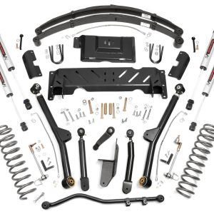 Rough Country 4.5 Inch Lift Kit Long Arm RR Leafs NP242 V2 Jeep Cherokee XJ (84-01)