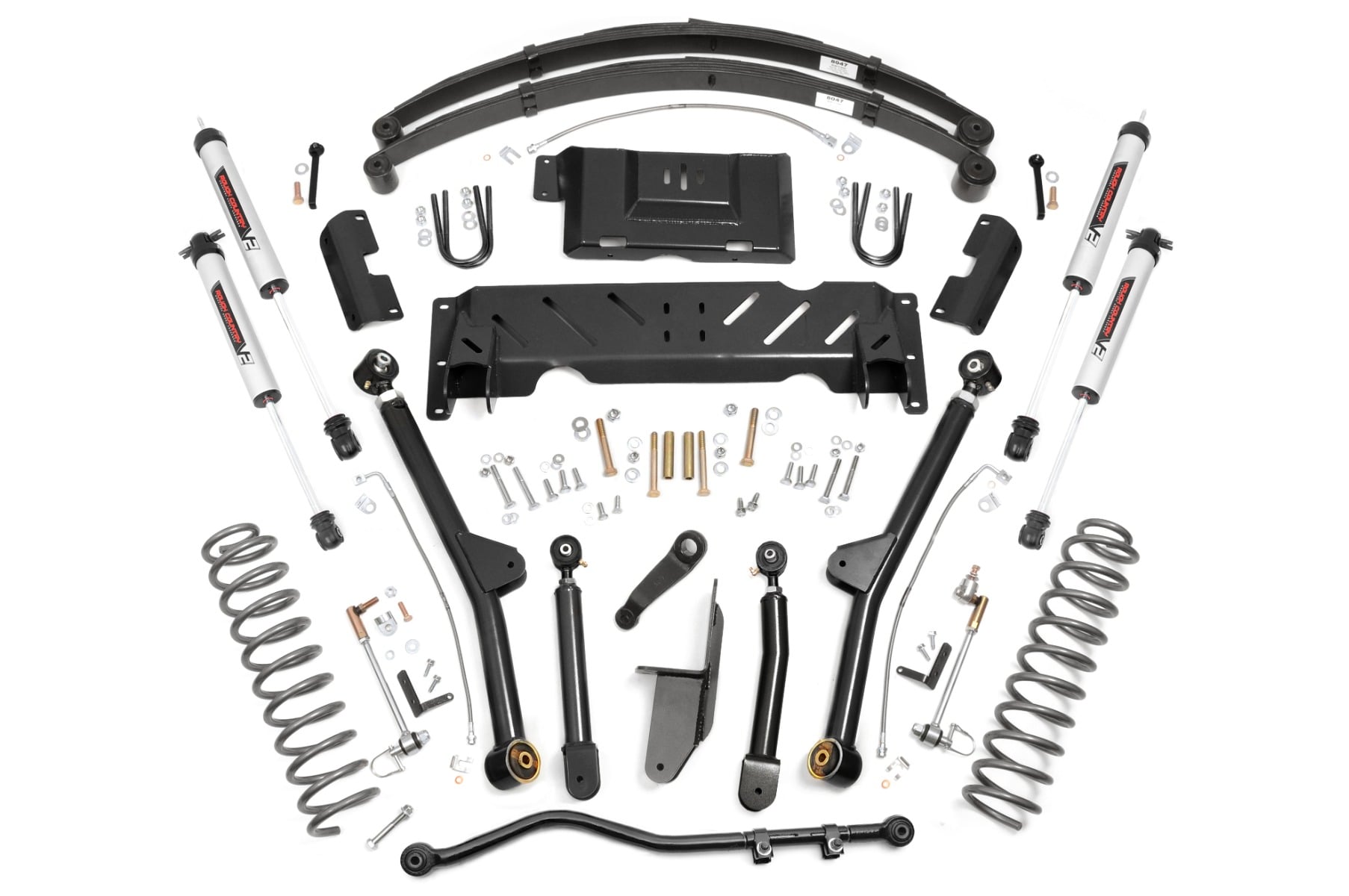 Rough Country 4.5 Inch Lift Kit Long Arm RR Leafs NP242 V2 Jeep Cherokee XJ (84-01)
