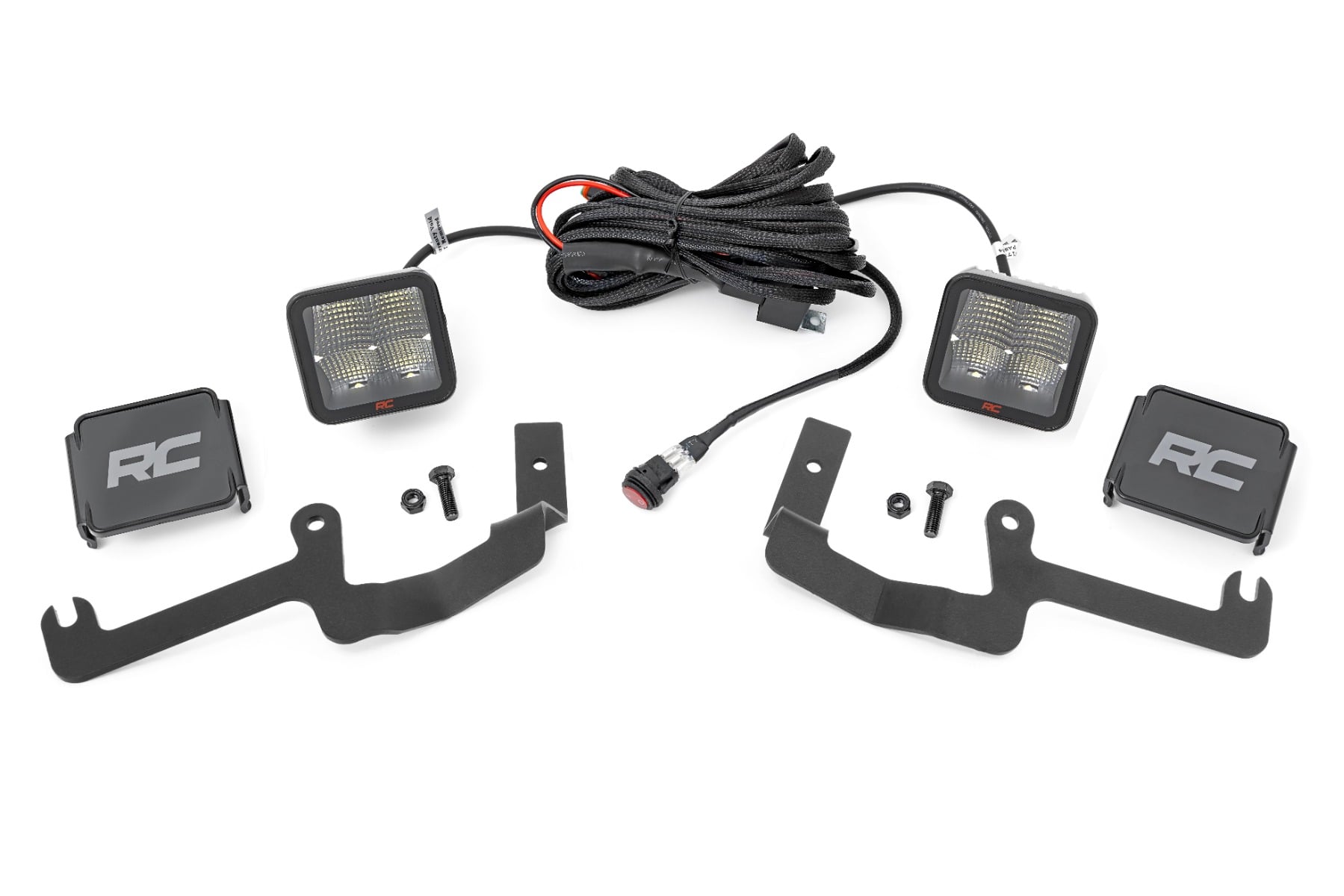 Rough Country LED Light Kit Ditch Mount 2″ Spectrum Pair Spot Chevy Silverado 1500 (19-26)