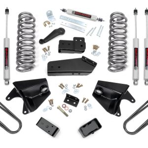 Rough Country 4 Inch Lift Kit Quad Front Shocks Rear Blocks Ford Bronco 4WD (80-96)