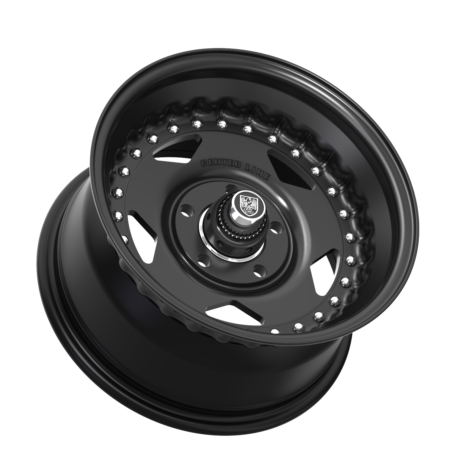 Center Line Convo Pro 2.0 15x8 5x4.75 Satin Black Center with Satin Black Convo Lip
