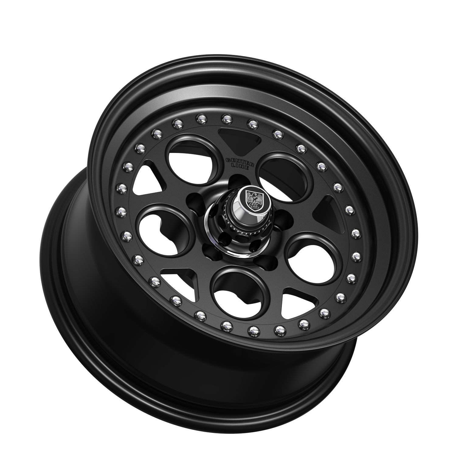 Center Line Rev 2.0 15X7 5X4.50 Satin Black Center with Satin Black Step Lip