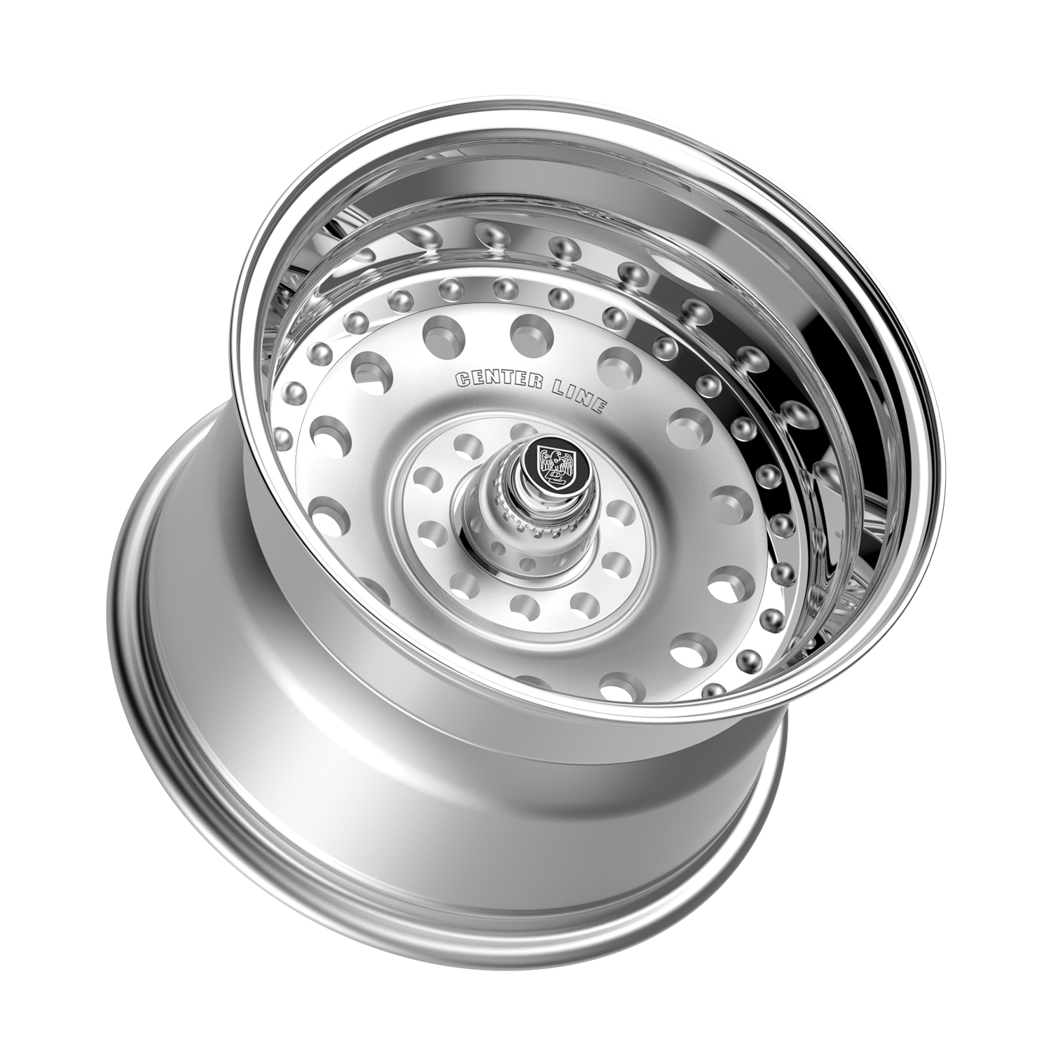Center Line Pro Stock 15X10 5X4.50/5X4.75 Brushed Center with Polished Step Lip