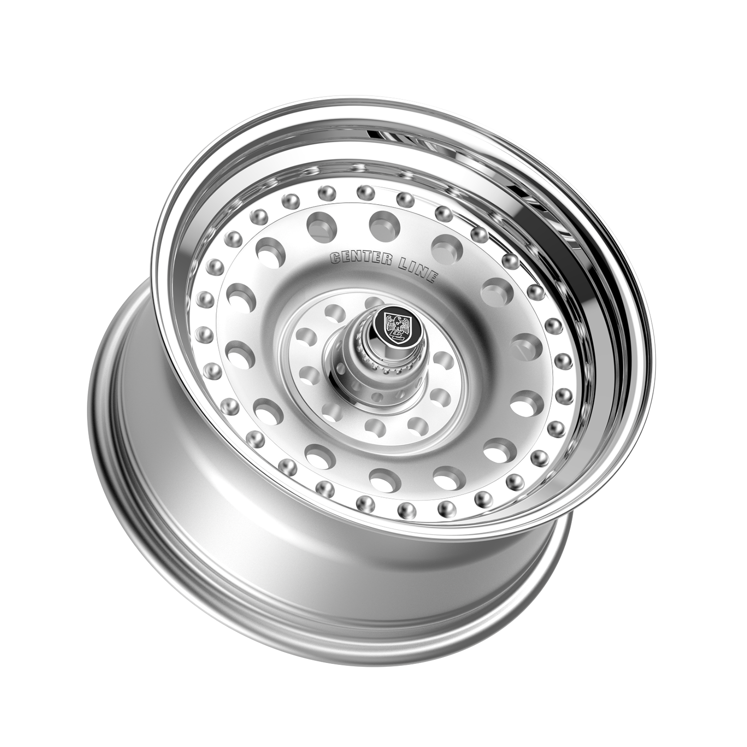 Center Line Pro Stock 15X7 5X4.50/5X4.75 Brushed Center with Polished Step Lip