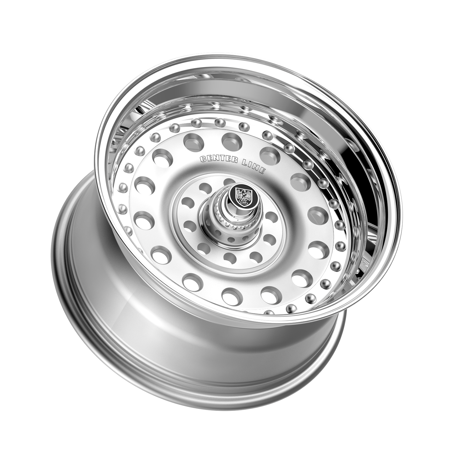 Center Line Pro Stock 15x8 5X4.50/5X4.75 Brushed Center with Polished Step Lip