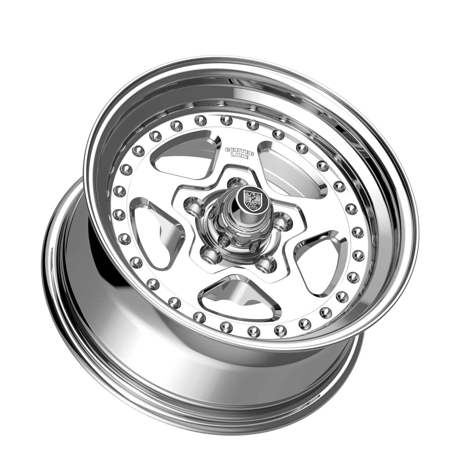 Center Line Telstar 2.0 15X7 5X4.50 Polish Center with Polished Step Lip