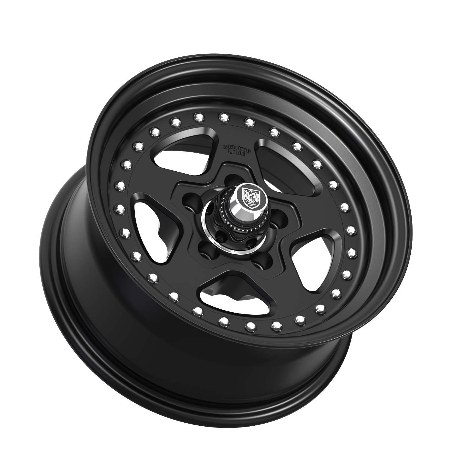 Center Line Telstar 2.0 15X7 5X4.50 Satin Black Center with Satin Black Step Lip