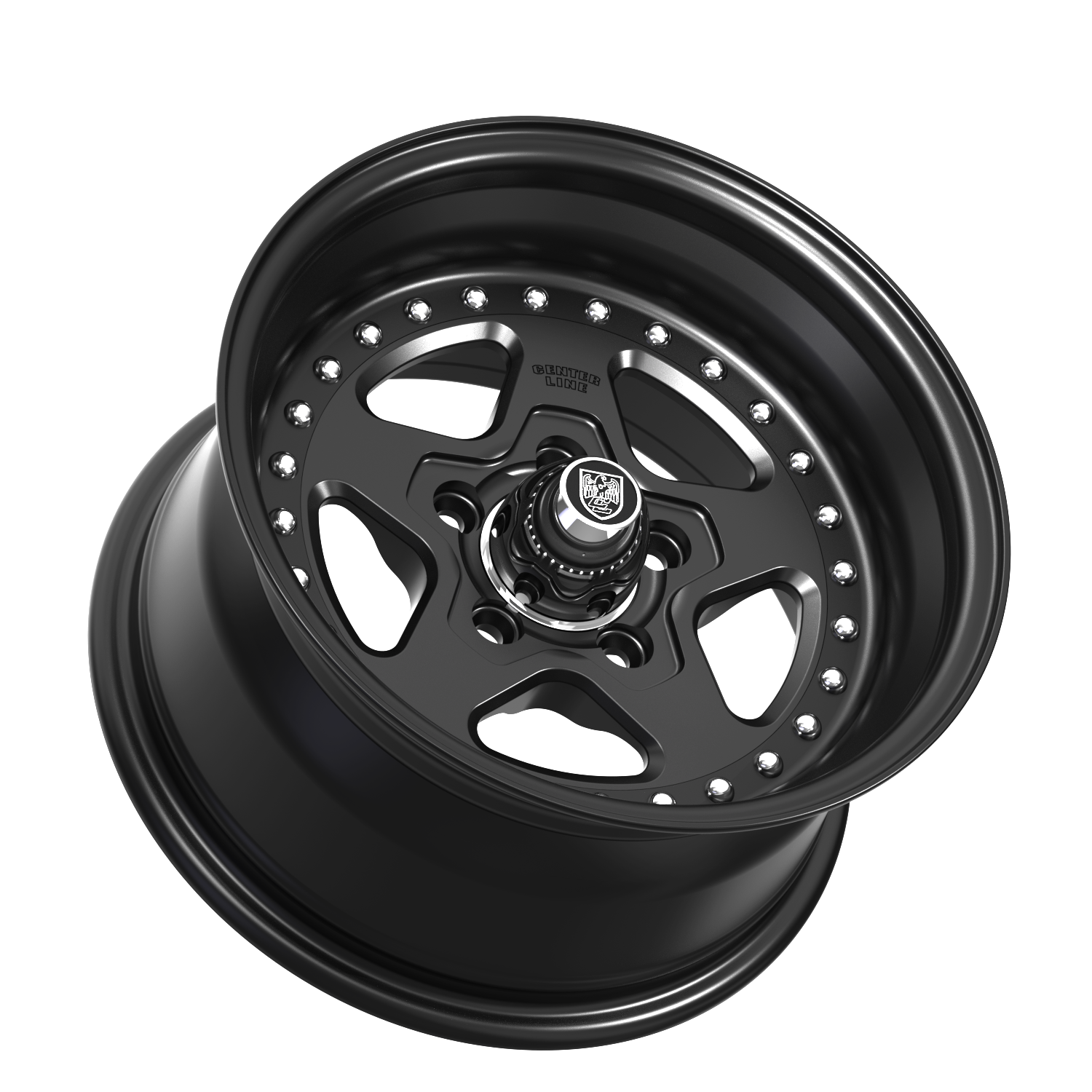 Center Line Telstar 2.0 15x8 5X4.50 Satin Black Center with Satin Black Step Lip